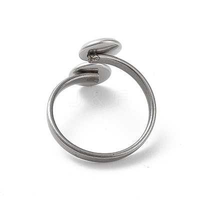 Non-Tarnish 304 Stainless Steel Open Cuff Ring Findings X-STAS-E124-05A-P-1
