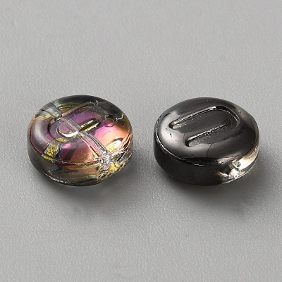 Transparent Electroplated UV Plating Glass Beads GLAA-TAC0024-12C-U-1