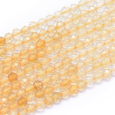 Natural Citrine Beads Strands G-I279-E10-1