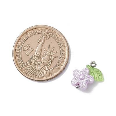Imitation Pearl Acrylic Pendants PALLOY-JF04335-02-1