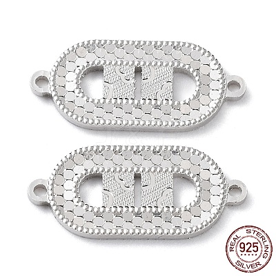 Rhodium Plated 925 Sterling Silver Connector Charms STER-C003-24P-1