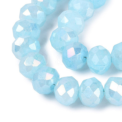 Dyed Crackle Imitation Jade Glass Beads Strands EGLA-Q131-02C-02-1