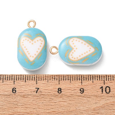 Printed Alloy with Acrylic Pendants AL-CBAE25B-04E-G-1