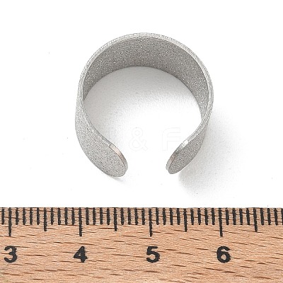 Textured 304 Stainless Steel Cuff Open Rings RJEW-D357-03P-1