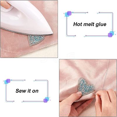 Glitter Hotfix Rhinestone Iron on Patches DIY-FG0001-70-1