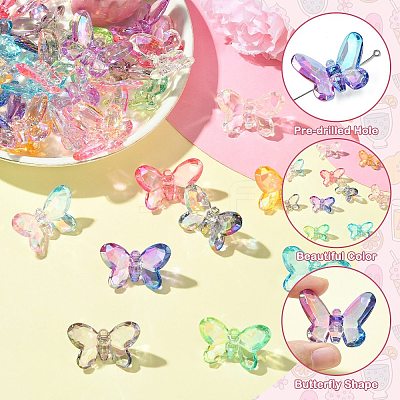 36Pcs 12 Styles Electroplate Transparent Acrylic Beads PACR-CJ0001-42-1