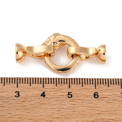 Brass Micro Pave Cubic Zirconia Fold Over Clasps KK-C076-02G-1