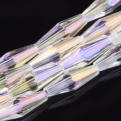 Electroplated Glass Beads Strands EGLA-S174-06J-1