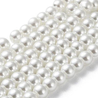 Baking Paint Pearlized Glass Pearl Round Bead Strands HY-Q003-6mm-01-1