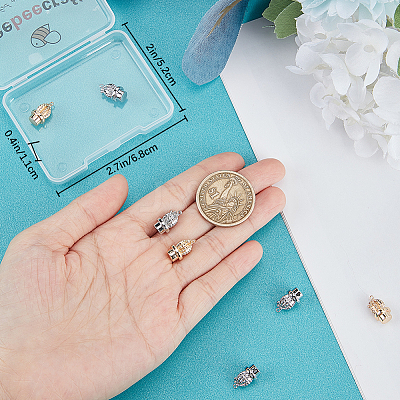 10Pcs 2 Colors Brass Charms KK-BBC0011-09-1
