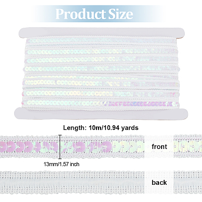 Sparkle Polyester Lace Ribbons OCOR-WH0090-67B-1