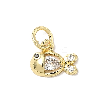 Brass Micro Pave Cubic Zirconia Charms ZIRC-I356-13G-04-1