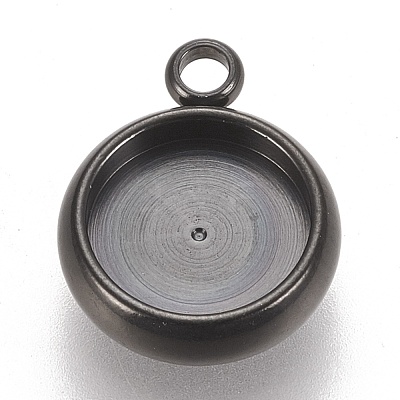 304 Stainless Steel Pendant Cabochon Settings STAS-K202-03C-B-1