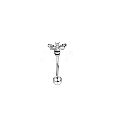 Bees 304 Stainless Steel Enamel Eyebrow Curved Barbell Rings WG008EB-04-1