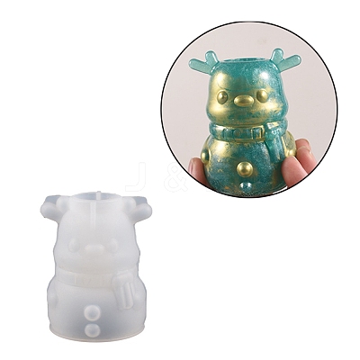 Christmas DIY Candle Holder Silicone Statue Molds DIY-F141-01B-1