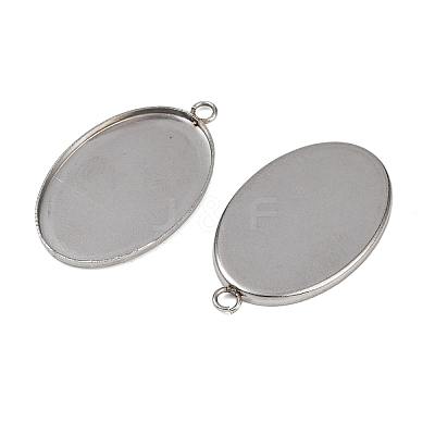Tarnish Resistant 304 Stainless Steel Pendant Cabochon Settings STAS-K148-03-1