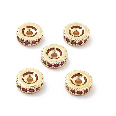 Brass Micro Pave Cubic Zirconia Beads KK-R216-10B-KCG02-1