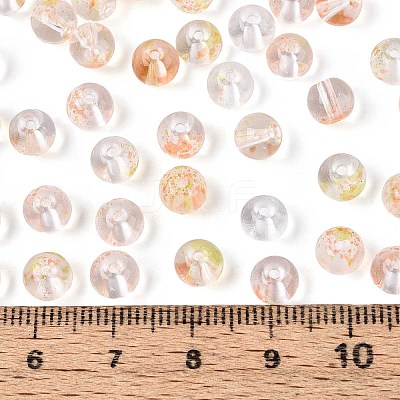 Baking Paint Transparent Glass Beads DGLA-T004-08H-1