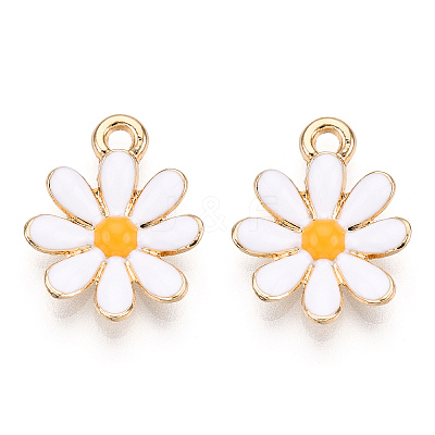 Light Gold Plated Alloy Pendants X-ENAM-T009-39A-1