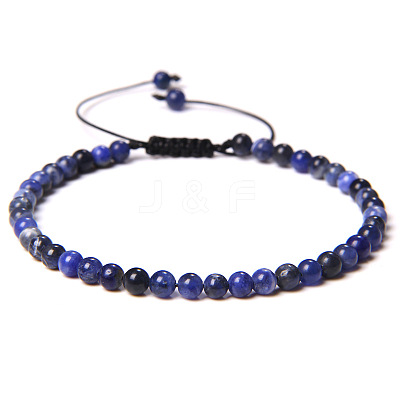 4mm Natural Sodalite Beaded Braided Bracelets SY1950-9-1