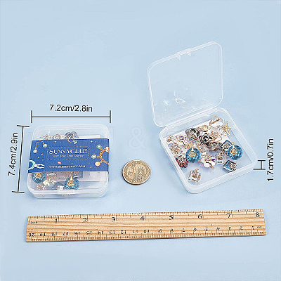 Glass Charms GLAA-SC0012-16LG-1