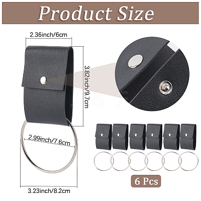 6Pcs PU Leather Towel Hook AJEW-CL0003-35A-1