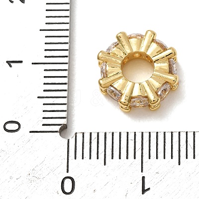 Brass Pave Cubic Zirconia European Beads CU-CBA0A9C-09G-B-1