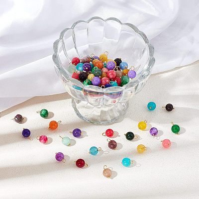 100Pcs Natural White Jade Charms FIND-FH0004-84-1