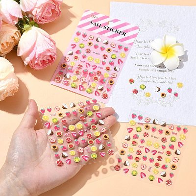 60Pcs Fruits Theme Paper Nail Art Stickers AJEW-CJC0018-05A-1