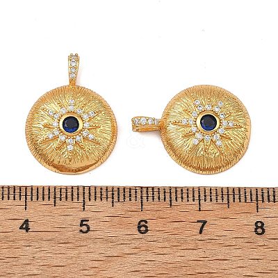 Brass Micro Pave Cubic Zirconia Pendants KK-F941-38B-G-1