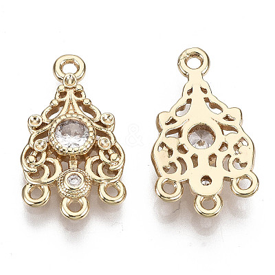 Brass Micro Pave Cubic Zirconia Chandelier Component Links X-KK-R111-030-1