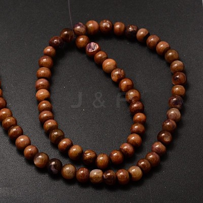 Natural Freshwater Shell Round Bead Strands X-SHEL-M012-03-1