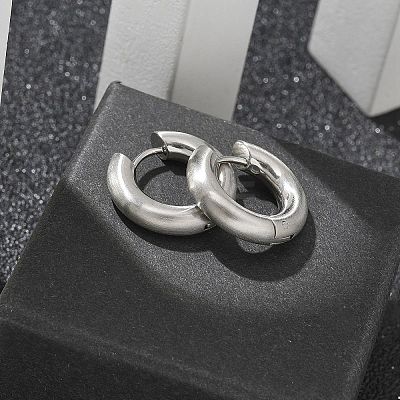 Frosted 304 Stainless Steel Huggie Hoop Earrings for Women EJEW-C096-32F-P-1