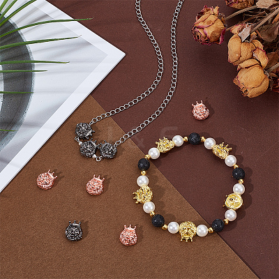 18Pcs 3 Colors Lion Head Alloy Beads FIND-OC0013-63-1