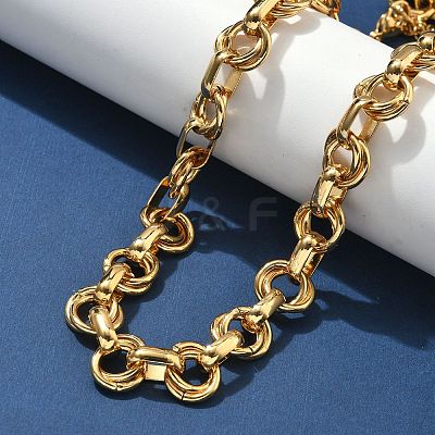 304 Stainless Steel Double Ring Link Chain Necklaces LS-NJEW-S453-02P-A-1
