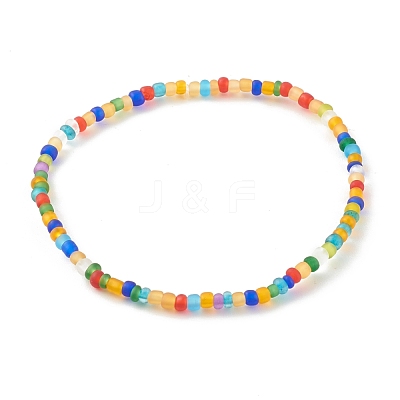 7Pcs 7 Styles Round Glass Seed Beaded Stretch Bracelets Sets BJEW-JB06327-1