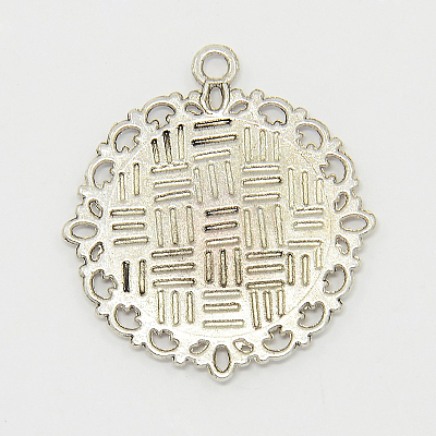 Zinc Alloy Pendant Settings for Cabochon & Rhinestone PALLOY-A15290-AS-FF-1