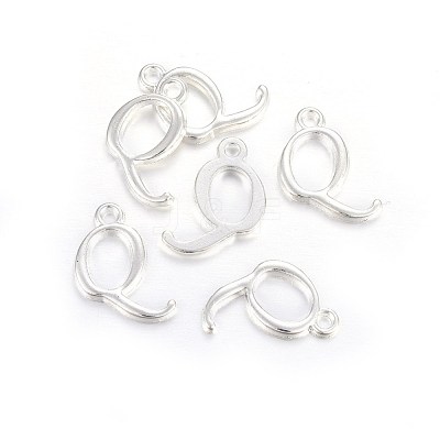 Silver Color Plated Alloy Letter Pendants PALLOY-J718-01S-Q-1