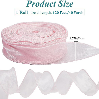 Polyester Organza Ribbons SRIB-WH20020-003A-04-1