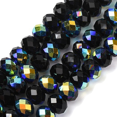 Electroplate Transparent Glass Beads Strands EGLA-A046-01C-05-1