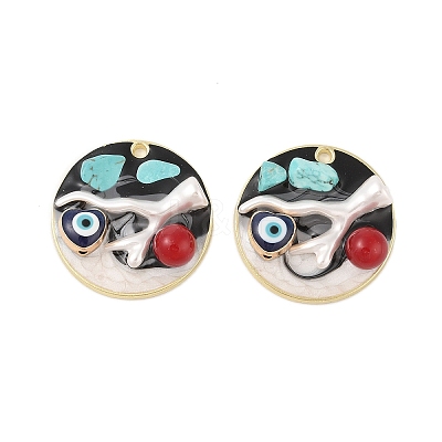 Rack Plating Alloy Enamel Pendants FIND-Z062-01G-02-1
