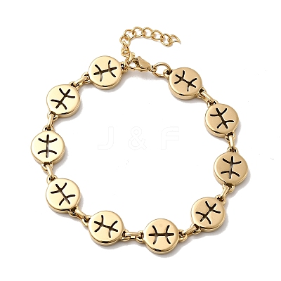 12 Constellations 304 Stainless Steel Link Chain Bracelets BJEW-I239-01G-04-1
