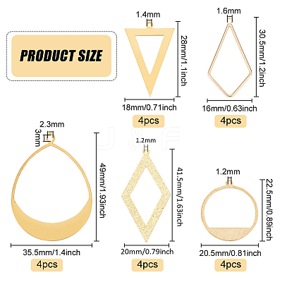 20Pcs 5 Style Brass Pendants KK-BC0009-93-1