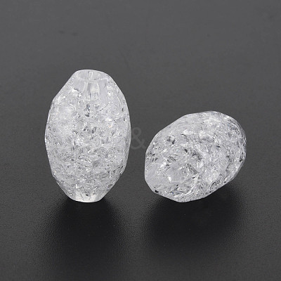 Transparent Crackle Acrylic European Beads CACR-S010-10-1