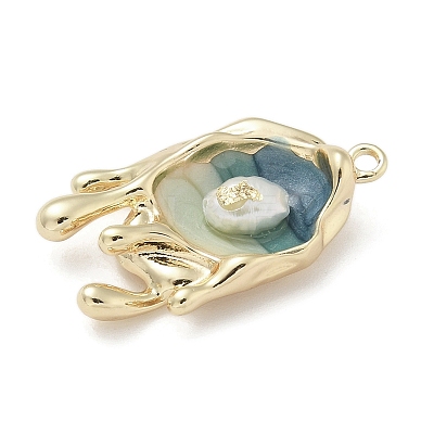 Brass Enamel Pendants KK-M308-04G-03-1