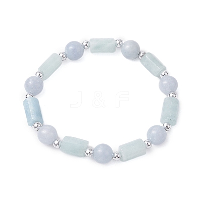 Natural Chalcedony Round Beaded Stretch Bracelets for Women BJEW-JB11137-04-1