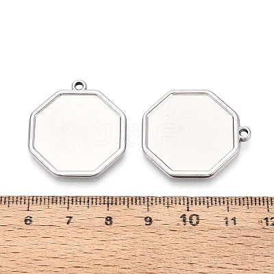 304 Stainless Steel Pendant Cabochon Settings STAS-N108-71P-1