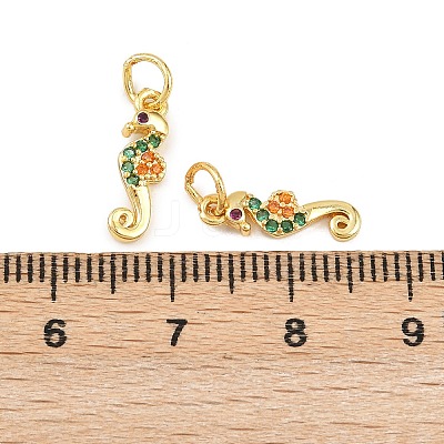 Brass Micro Pave Cubic Zirconia Charms KK-H093-17B-G-1