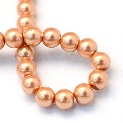 Baking Paint Pearlized Glass Pearl Round Bead Strands HY-Q003-6mm-33-1