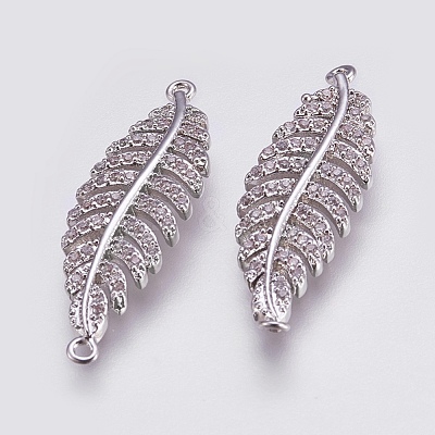 Brass Micro Pave Cubic Zirconia Links X-ZIRC-E144-03P-1